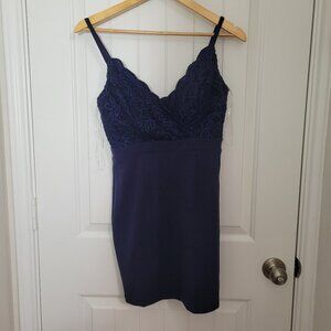 Blue Lace Cocktail Dress